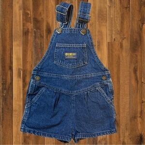 Vintage OshKosh B’Gosh Denim Short Overalls – Size 4 Toddler – Made in USA